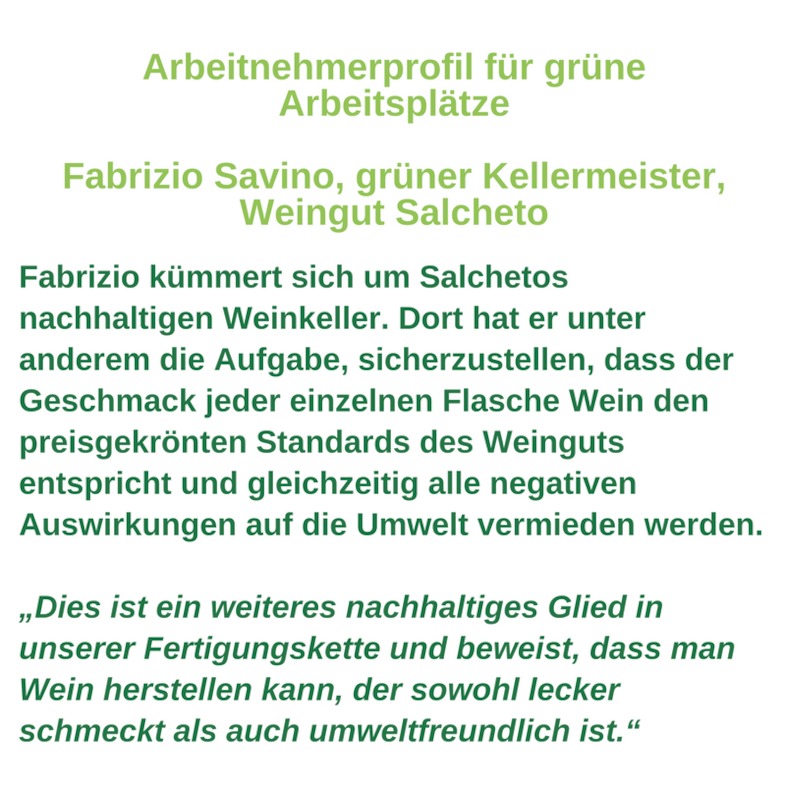 Arbeitnehmerprofil für grüne Arbeitsplätze - Fabrizio Savino