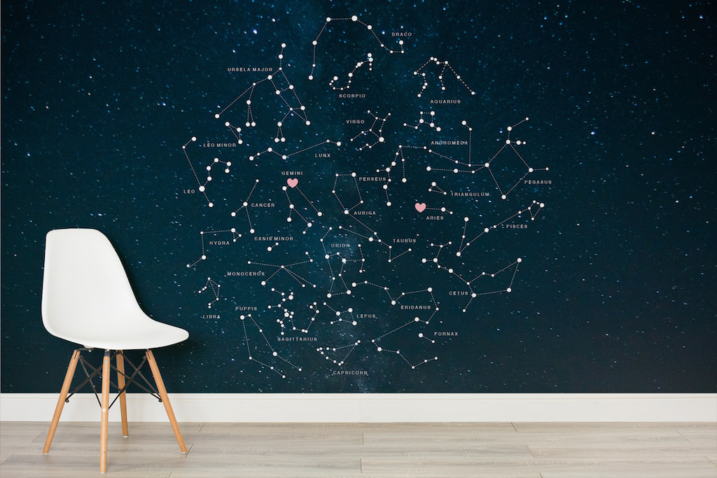 Valentines Constellations Mural - Simple