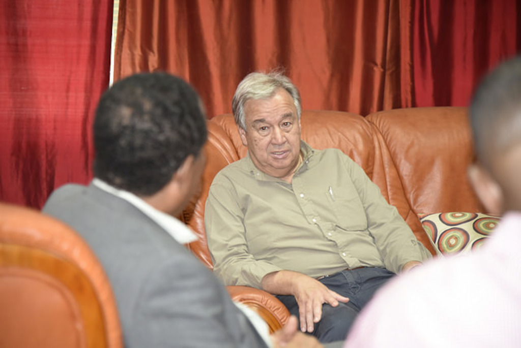UN Secretary-General António Guterres meets with Prime Minister of Dominica Hon. Roosevelt Skerrit and President Charles Savarin.