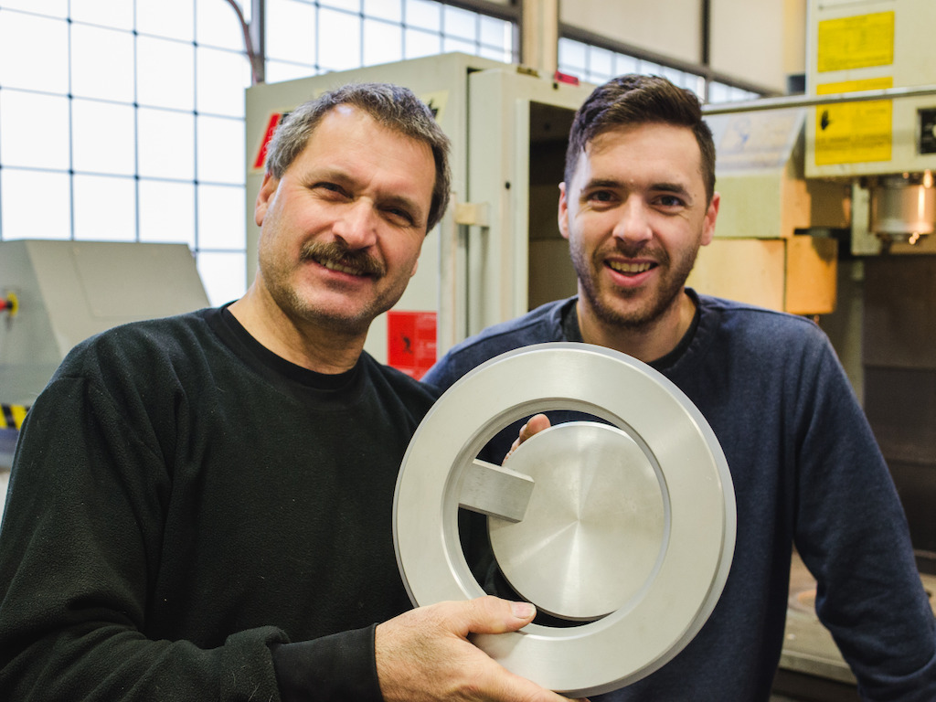 Karice's design team Maurice and Jordan with the award-winning Electron