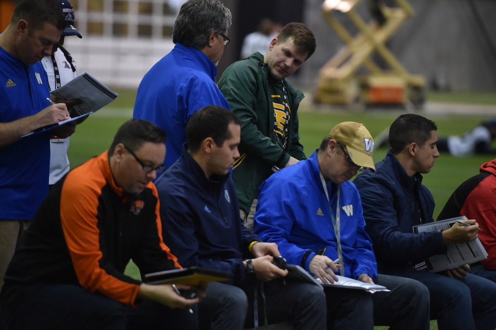 Scouts at the Western Regional Combine presented by adidas. Photo credit: Matt Smith/CFL