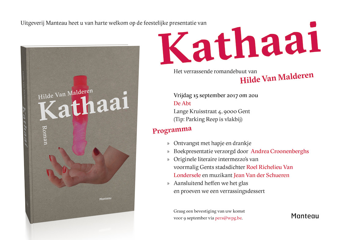 Uitnodiging 'Kathaai': Hilde Van Malderen lanceert haar verrassende romandebuut