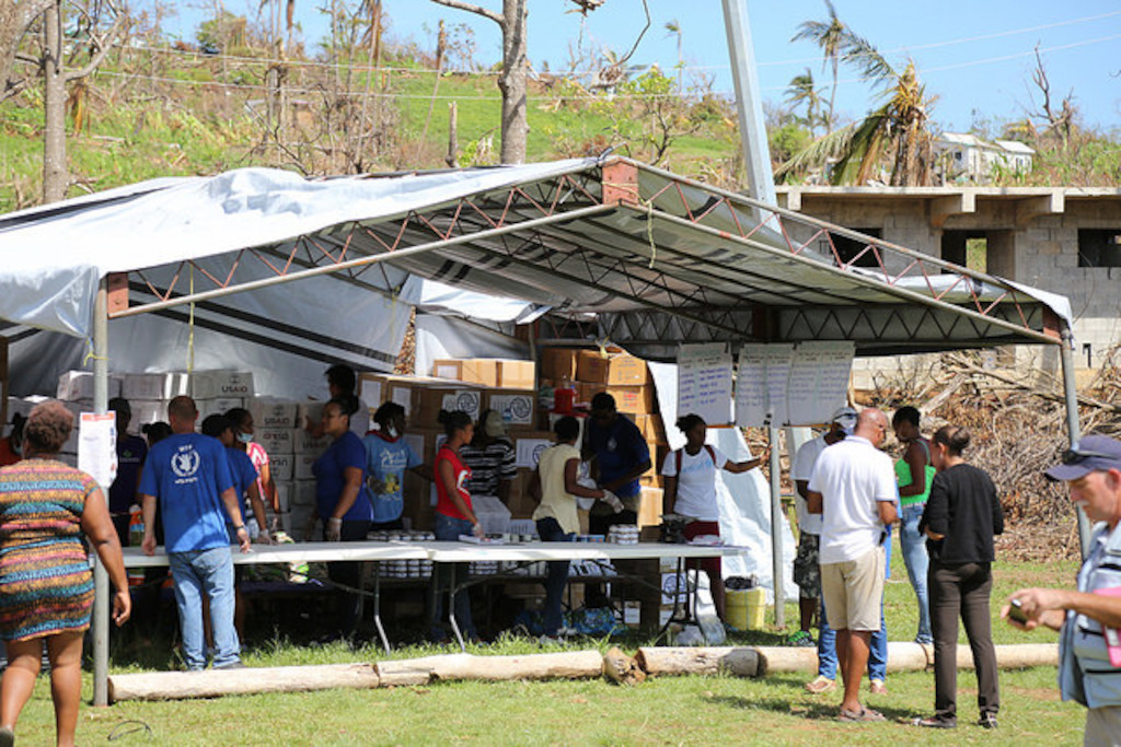 Preparation of relief packages in the Kalinago Territory, Dominica.