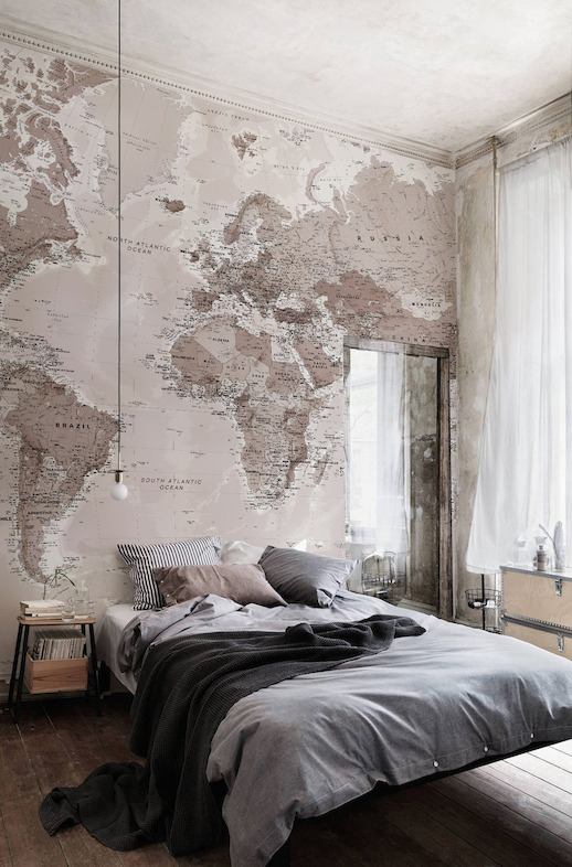World Map Wallpaper Mural