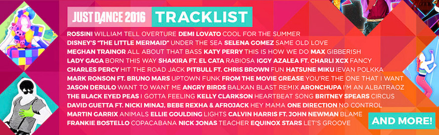 UBISOFT® LLEVA LAS MEJORES Y MÁS EXCÉNTRICAS CANCIONES A LA FIESTA CON LA TRACKLIST COMPLETA DE JUST DANCE® 2016