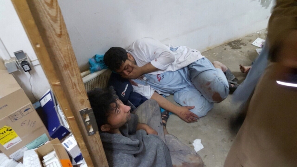 System identifier<br/>: MSF154393<br/>Title<br/>: Kunduz Hospital After the Attack<br/>Photo: ©MSF<br/>: Andrew Quilty<br/>Countries:<br/>Afghanistan<br/>Description<br/>: Burnt-out corridors, collapsed roofs, twisted metal and ash, is all that remains of many<br/>building at the MSF Trauma Centre in Kunduz, northern Afghanistan, following the 03 October US<br/>airstrike on the facility which killed more than 20 MSF staff members and patients.<br/>System identifier<br/>: MSF149192<br/>Title<br/>: Trauma Centre Kunduz<br/>Photographer / cameraman<br/>: Andrew Quilty<br/>Countries:<br/>Afghanistan<br/>Description<br/>: Qudus brought his four year old dauger khal Bibi in after she fell through the roof of their<br/>home and injured her leg. At Médecins Sans Frontières (MSF) Kunduz Trauma Centre where free<br/>treatment is provided to patients regardless of their political affiliation (ie. the side on which the fight<br/>in the war between the armed opposition group and Government forces) <br/>MSF’s trauma centre is the<br/>only facility...<br/>System identifier<br/>: MSF153449<br/>Title<br/>: MSF Staff Killed and Hospital Partially Destroyed in Kunduz, Afghanistan.<br/>Photographer / cameraman<br/>: <br/>Countries:<br/>Afghanistan<br/>Description<br/>: MSF staff in shock in one of the remaining parts of MSF's hospital in Kunduz, in the<br/>aftermath of sustained bombing 03 October 2015.