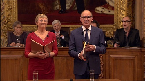 Het Groot Dictee : Martine Tanghe en Philip Freriks | (c) VRT
