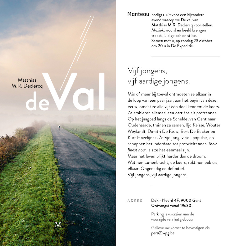 Uitnodiging boeklancering 'De val'