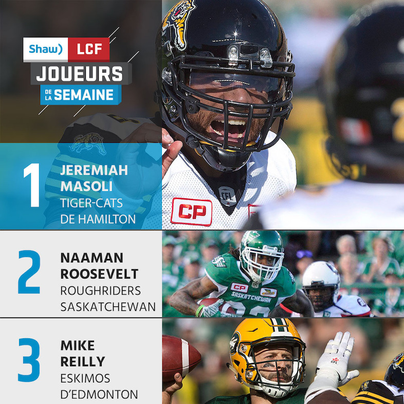 Joueurs de la semaine, présentés par Shaw – Semaine 5
