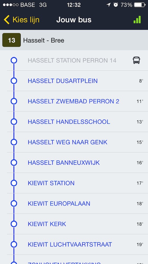 App halteaankondiging - screenshot 2