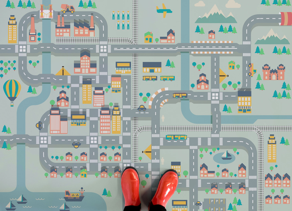 City Life | Cute Kids Town Map Flooring