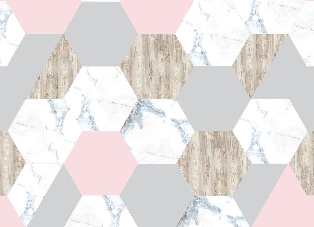 Rosa | Marble and Wood Tile Vinyl Flooring
