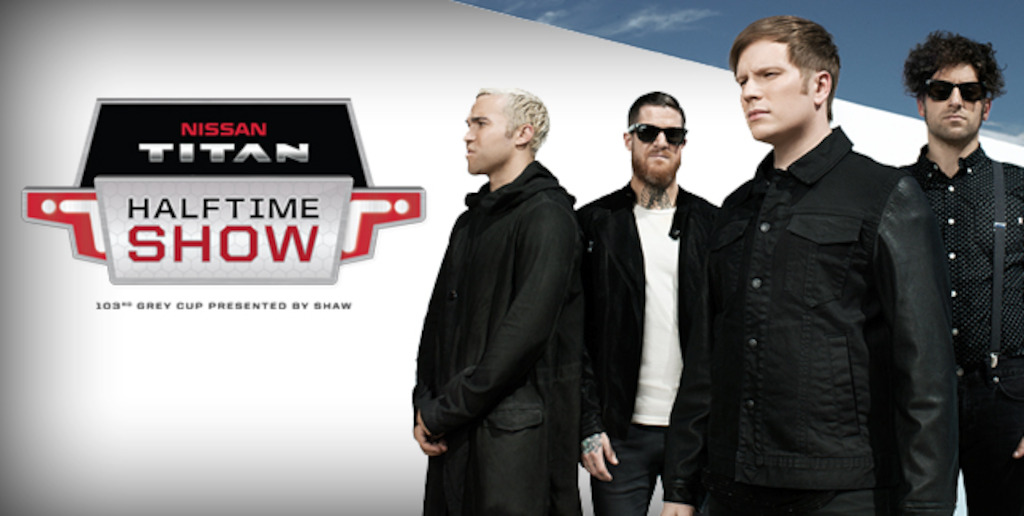 Fall Out Boy to rock the Nissan Titan Halftime Show at 103rd Grey Cup presented by Shaw.