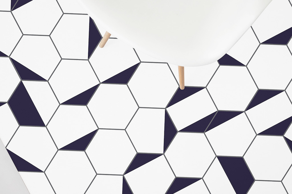 Berlin | Black and White Geometric Vinyl Flooring