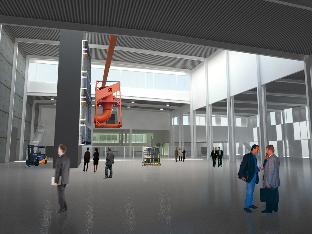 Rendering uitbreiding Reynaers hoofdkantoor en Reynaers Institute in Duffel