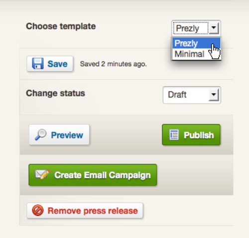 Templates for your press releases and press room. Custom templates on request.