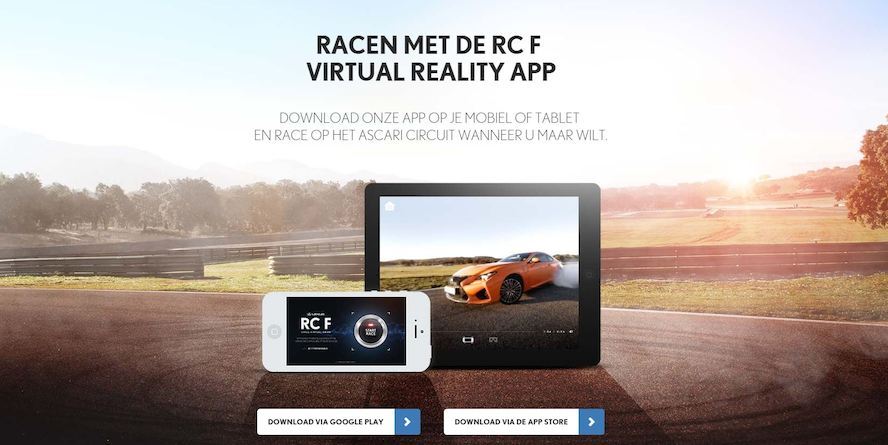 MAAK U KLAAR OM TE RACEN MET DE NIEUWE LEXUS RC F 'VIRTUAL REALITY DRIVING EXPERIENCE'
