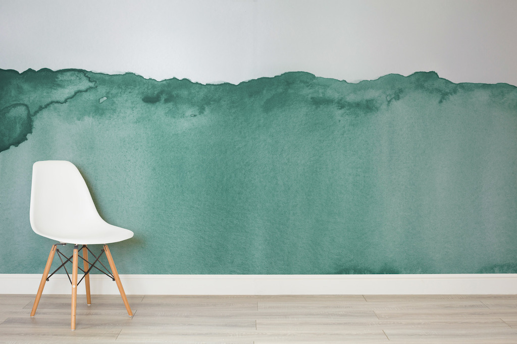 Green Watercolour Wave