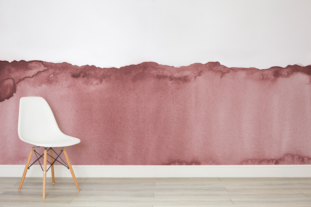 Dusky Pink Watercolour Wave