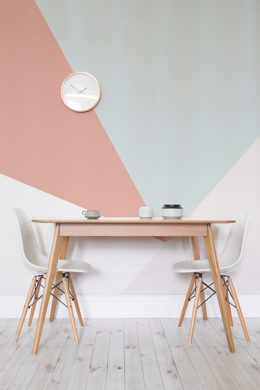 Soft Pastel Oversized Geometric Wall Mural