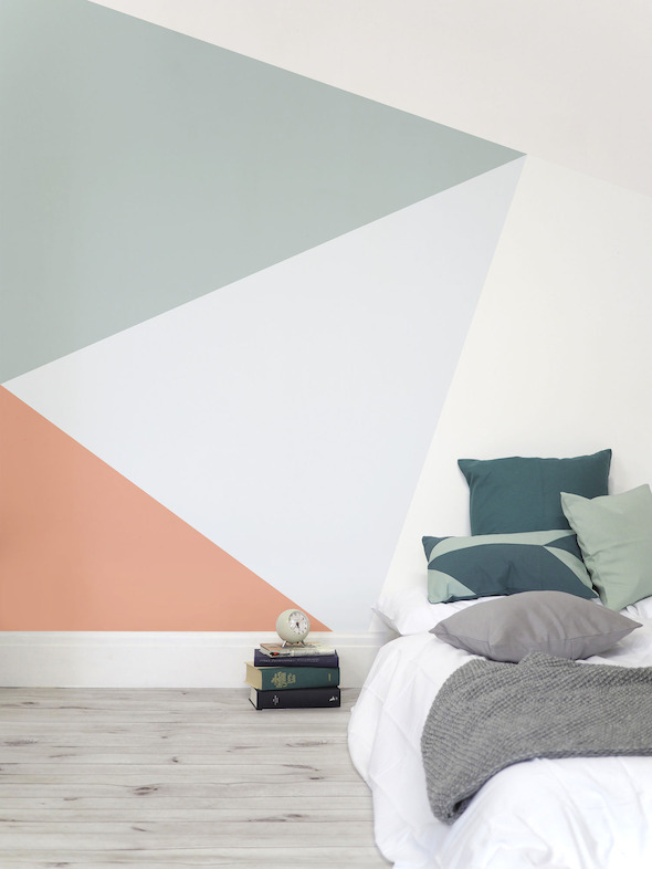 Multicoloured Oversized Geometric Wall Mural