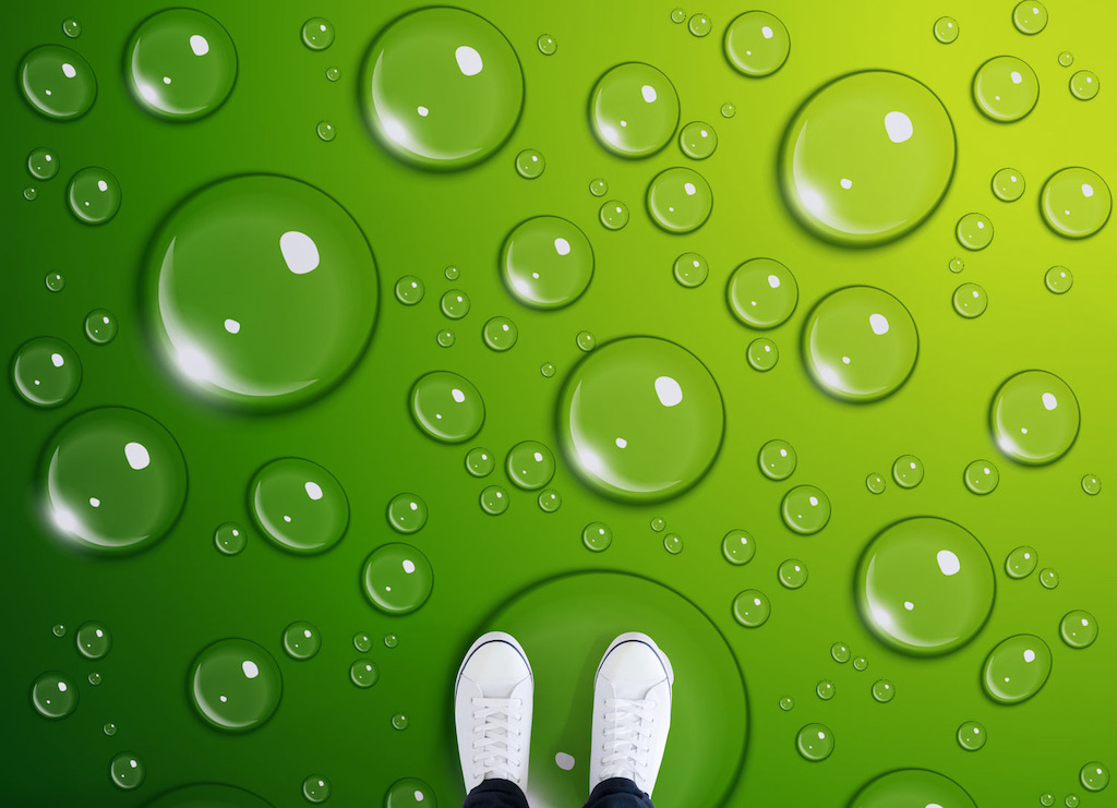 Lime Dew | Water Bubble Graphic Flooring