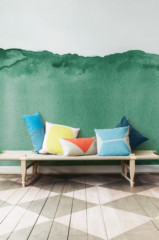 Green Watercolour Wave