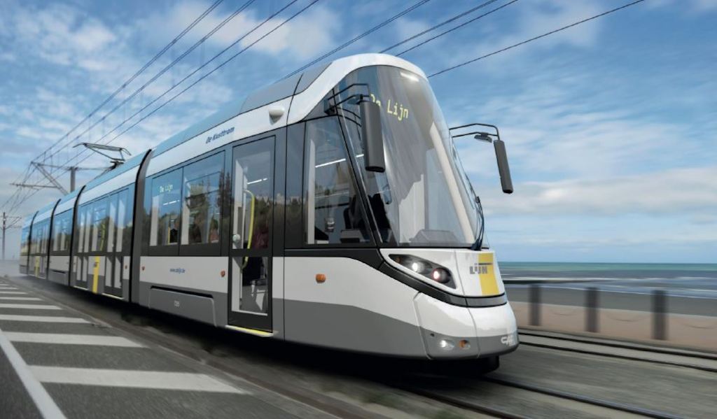 Ontwerp CAF-tram voor de Kusttramlijn.