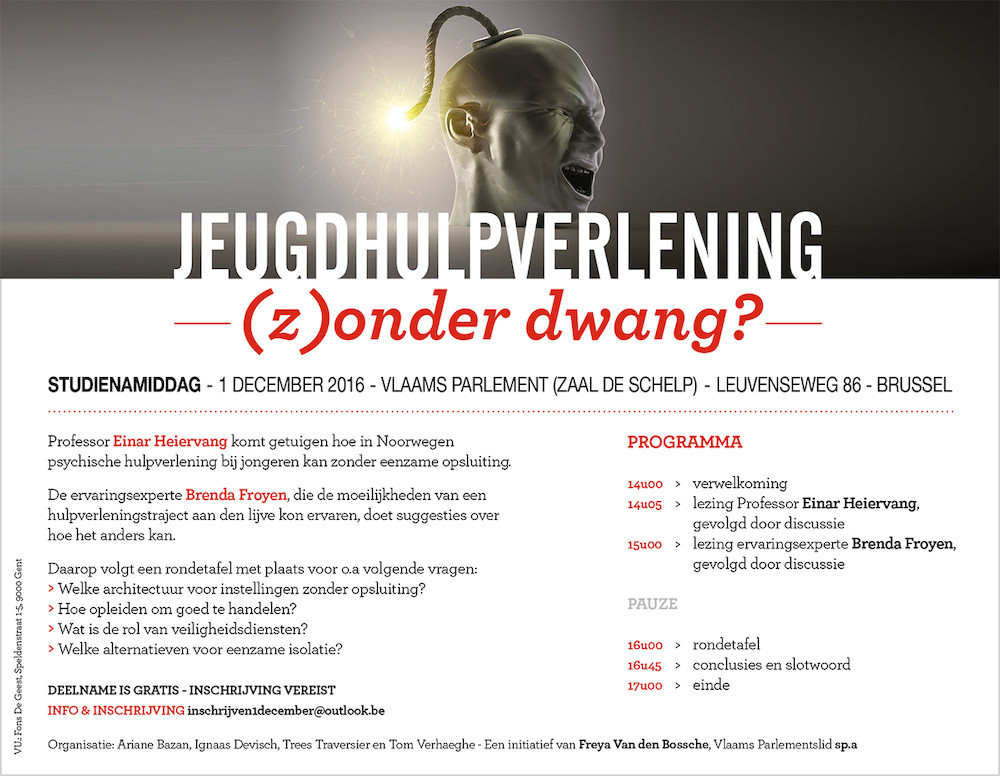 Uitnodiging Freya Van den Bossche: “Jeugdhulpverlening (z)onder dwang?”
