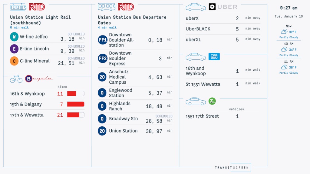 TransitScreen soluciones en Denver