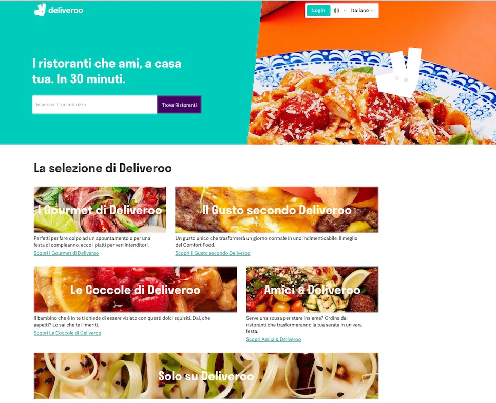 Deliveroo website