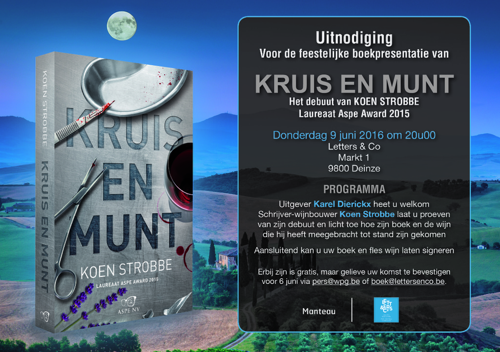 Uitnodiging boekvoorstelling 'Kruis en munt'