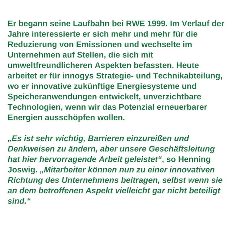 Arbeitnehmerprofil für grüne Arbeitsplätze -<br/> Henning Joswig