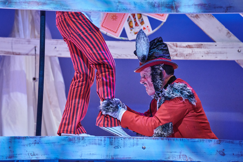 Devon Hales and Tom Key (2) in THE DANCING HANDKERCHIEF photo by Christopher Bartelski