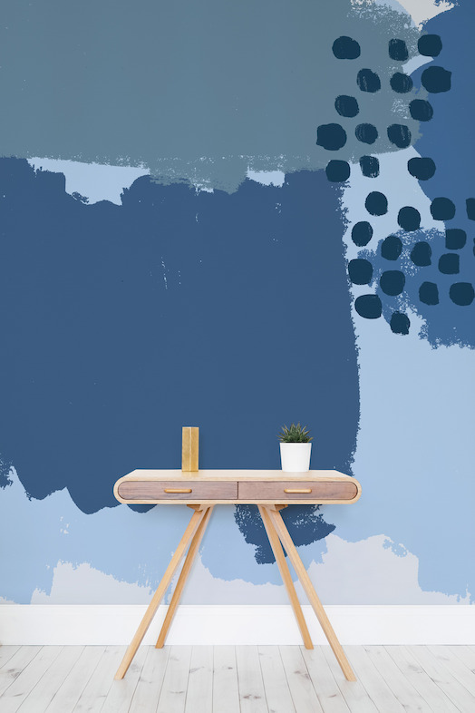 Blue Abstract Painting Wall Mural