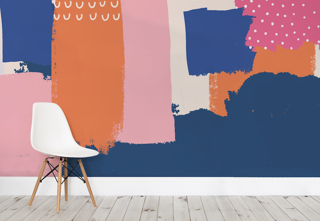 Bright Block Gouache Wall Mural