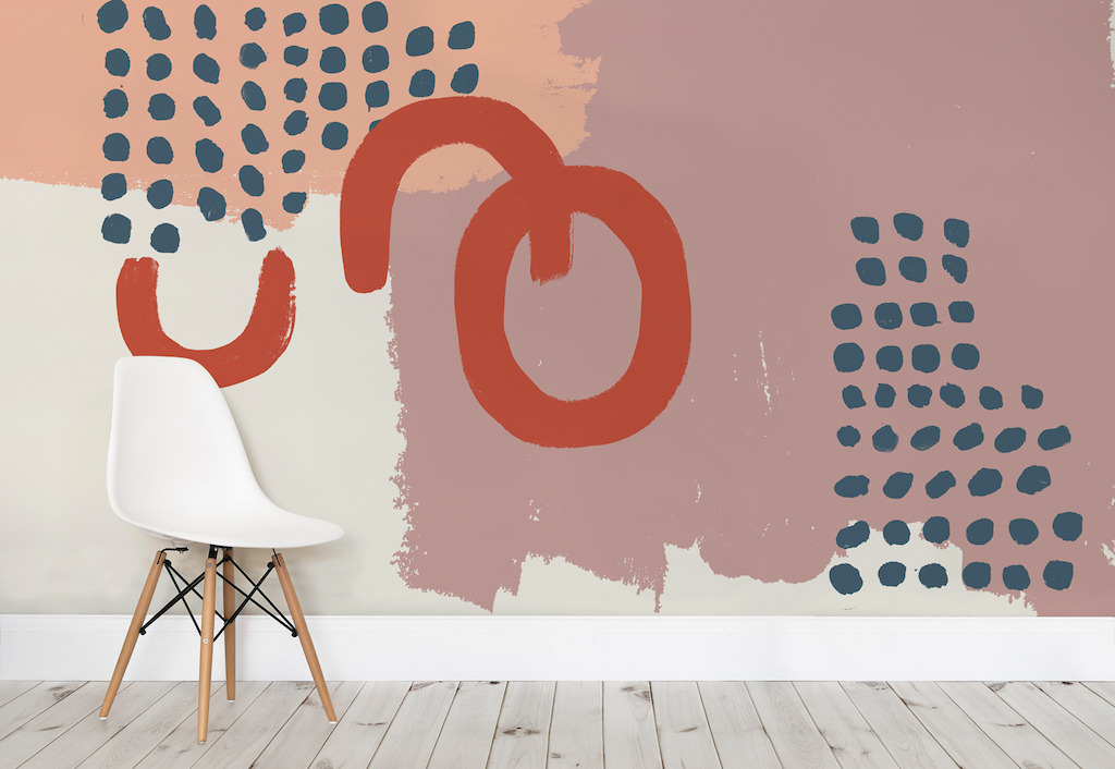 Neutral Abstract Painting Wall Mural