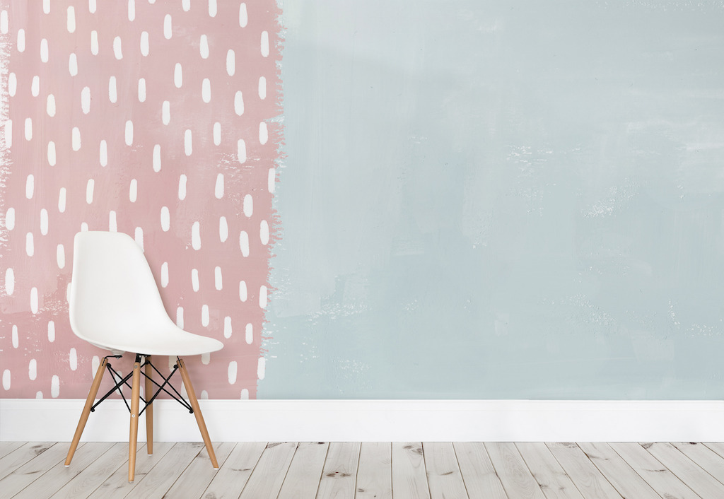 Pink and Blue Dash Wallpaper Mural