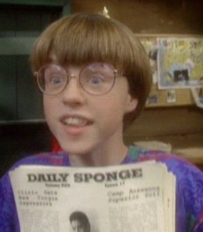 Eyster in his still famous role as "Sponge" on "Salute Your Shorts."