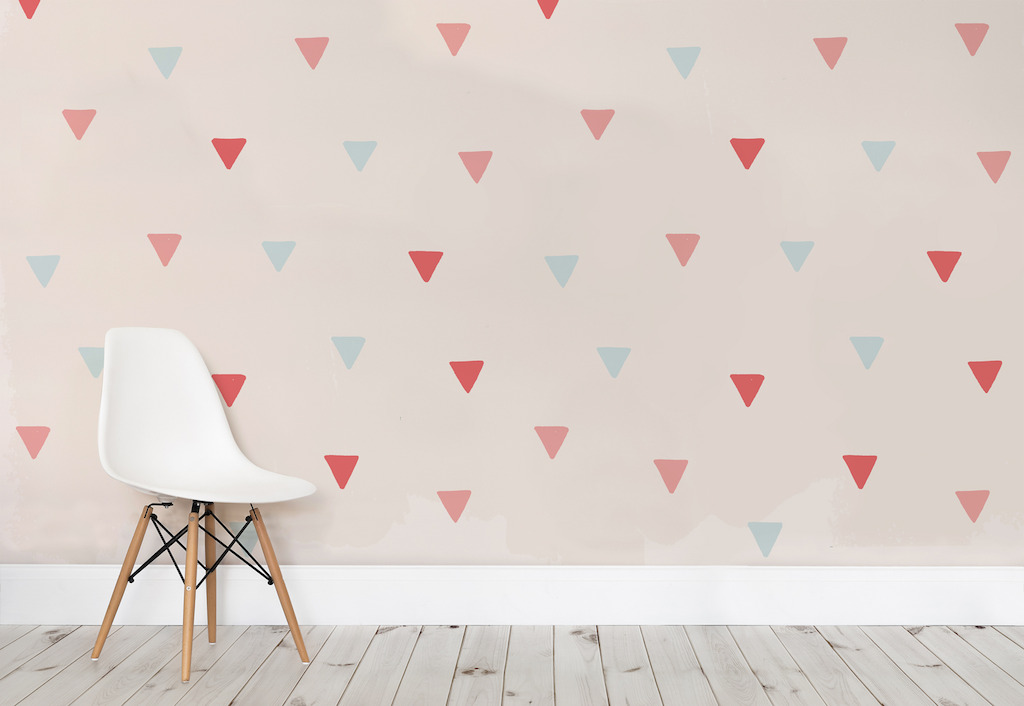 Soft Colour Triangles Wallpaper Mural