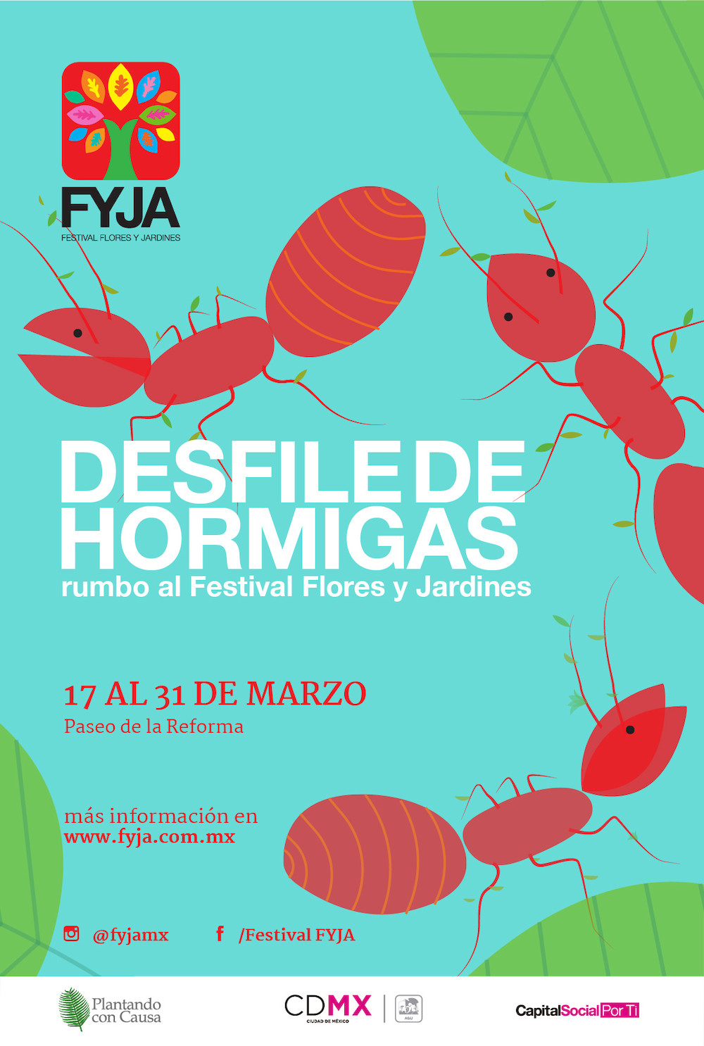 MEDIA ALERT: DESFILE DE HORMIGAS GIGANTES EN PASEO DE LA REFORMA RUMBO AL FESTIVAL FLORES Y JARDINES (FYJA)