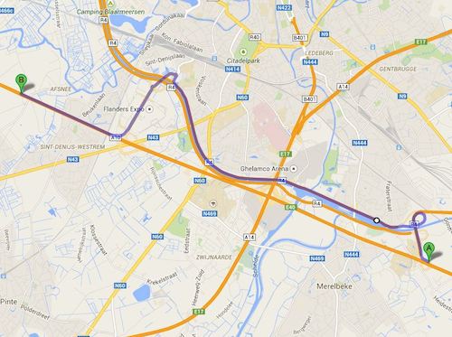 Omleiding voor verkeer op de E40 tijdens de plaatsing van de trambrug in Zwijnaarde.
