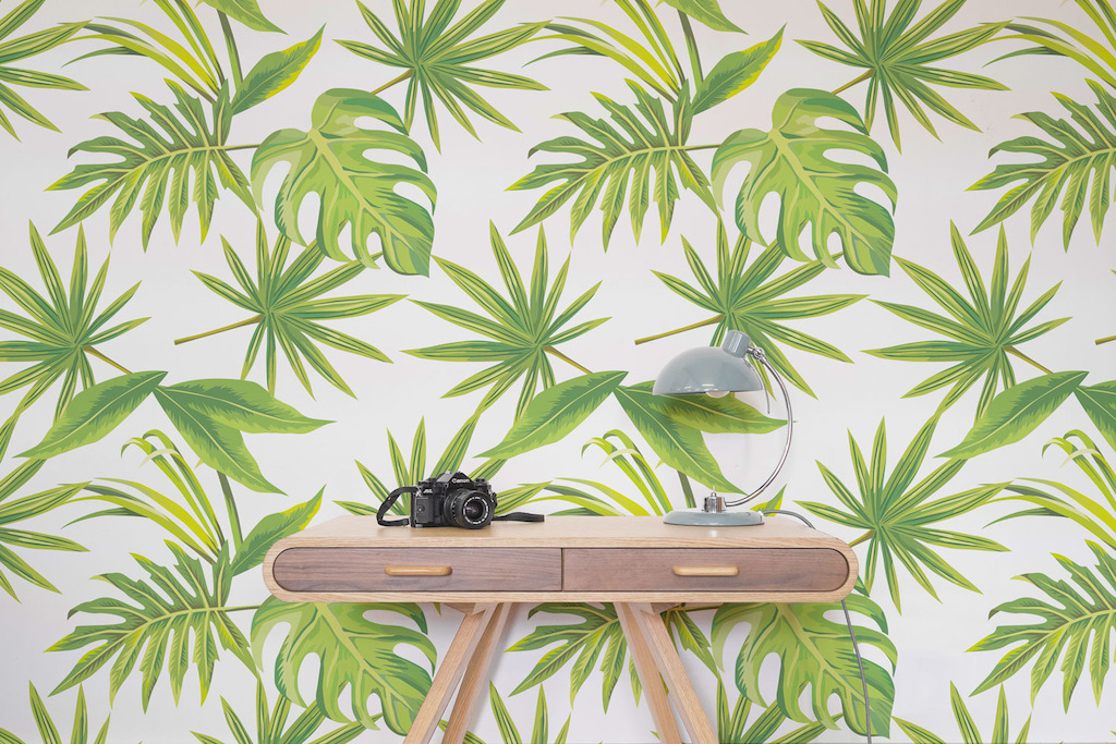 Tropical Leaves Print Wallpaper