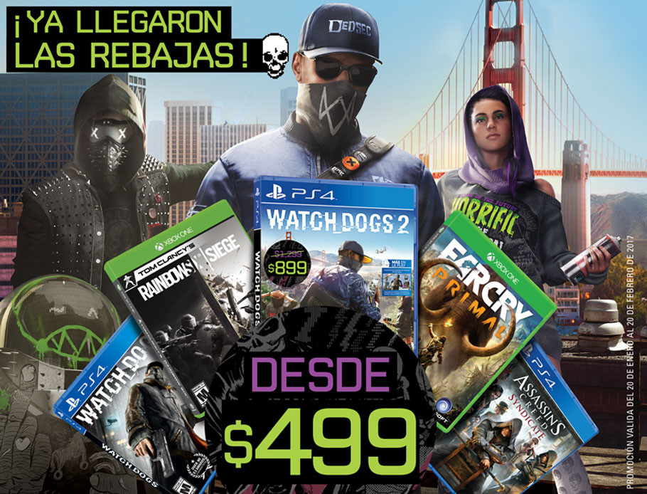 COMPLETA TU COLECCIÓN CON TÍTULOS SELECCIONADOS DE UBISOFT® DESDE $499 PESOS