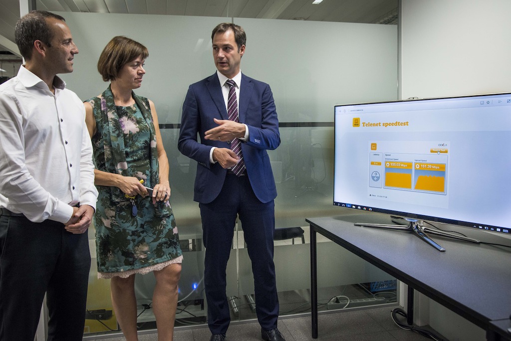 Micha Berger (CTO, Telenet), Ann Caluwaerts (Corporate Affairs & Communications, Telenet), Alexander De Croo