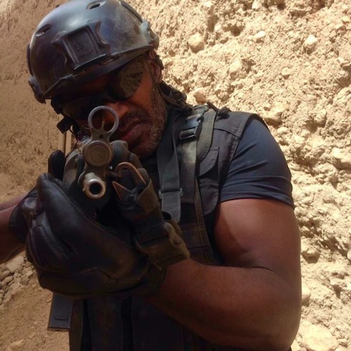 Jenkins on set of "American Odyssey"