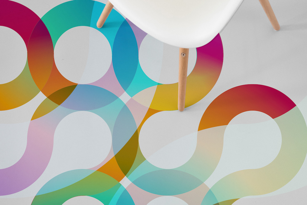 70's Retro Swirl | Retro Swirl Graphic Flooring