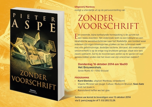 Uitnodiging persvoorstelling Zonder voorschrift op 16/10