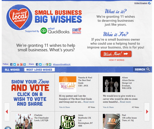 Screenshot of Love Our Local Business website