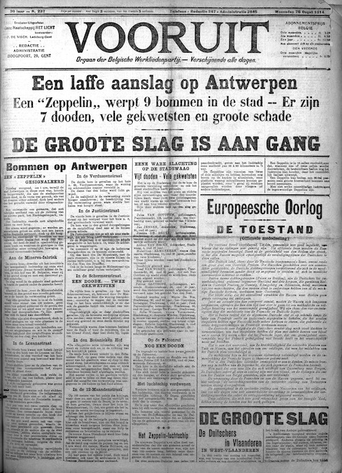 Voorpagina Vooruit, 26 augustus 1914